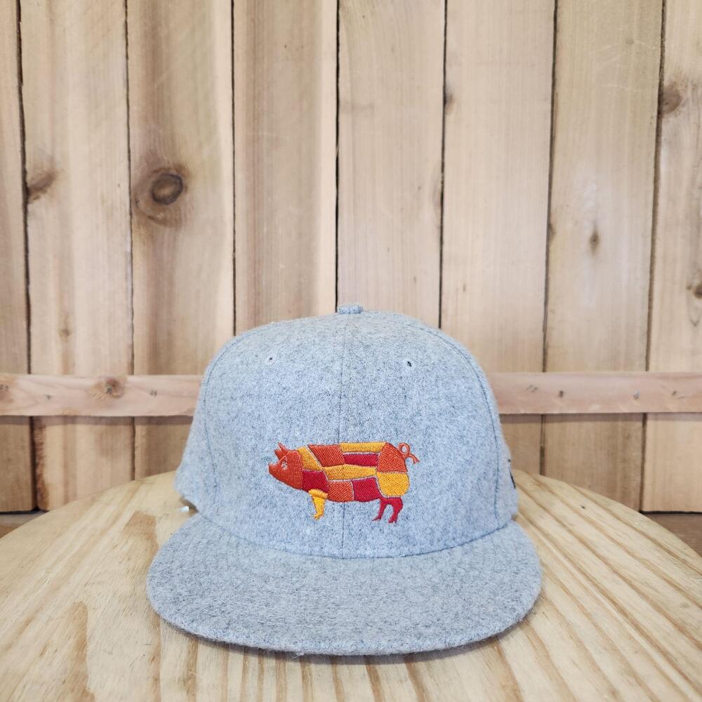New Era Liquid Force BBQ Hat Cap Snap Back Gray Pig Mens One Size 9FIFTY